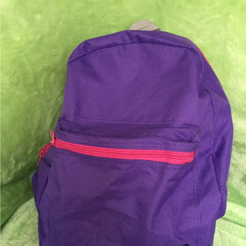 Purple Backpack with Pink Zipper